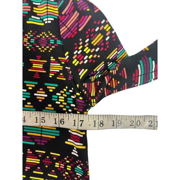 LuLaRoe Women's Black Multicolor Long Sleeve Top - Picture 6 of 7